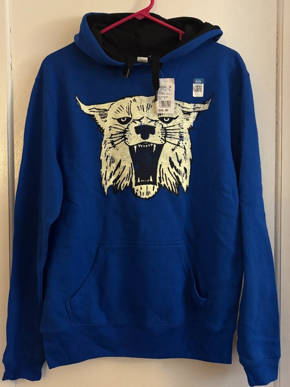 University of Kentucky Wildcats Retro Mascot, UK throwback Vintage-Style Hoodie